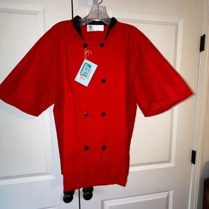 Brand New Medium Happy Chef - Chef Coats Short Sleeve Red